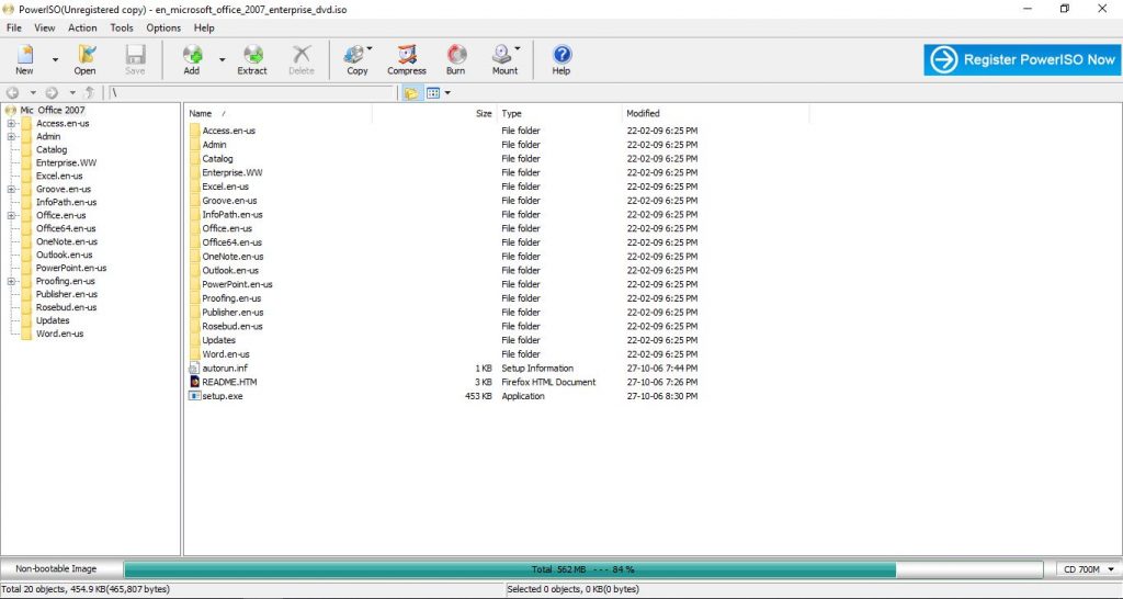 Microsoft Office 2007 Extraction step1
