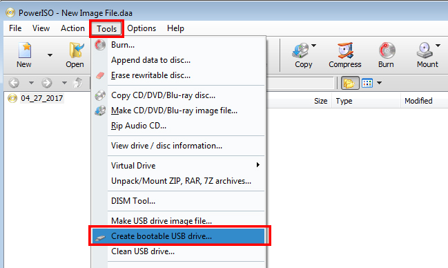 Burning ISO file to USB with PowerISO