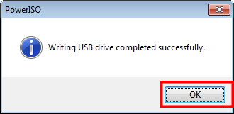 Burning ISO file to USB with PowerISO
