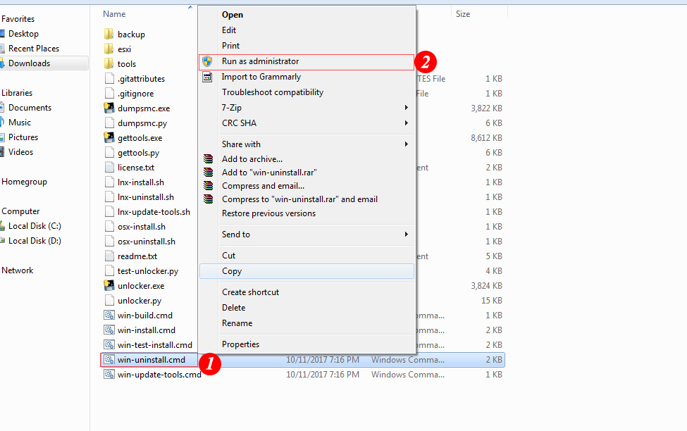 uninstall previous version of vmware unlocker