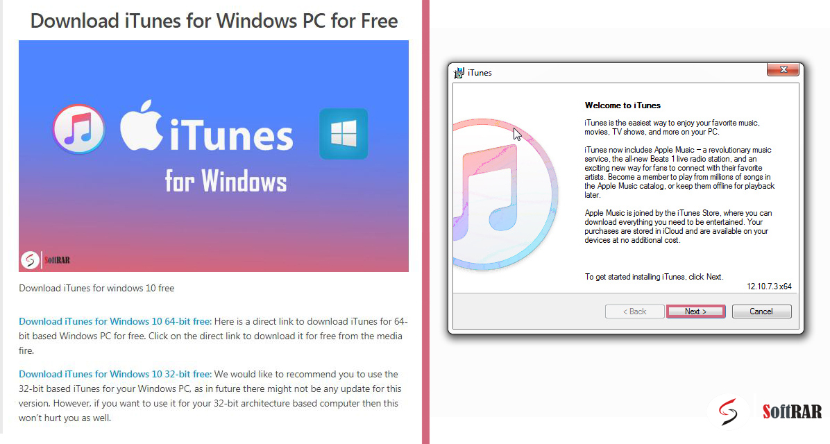 download and install iTunes on windows