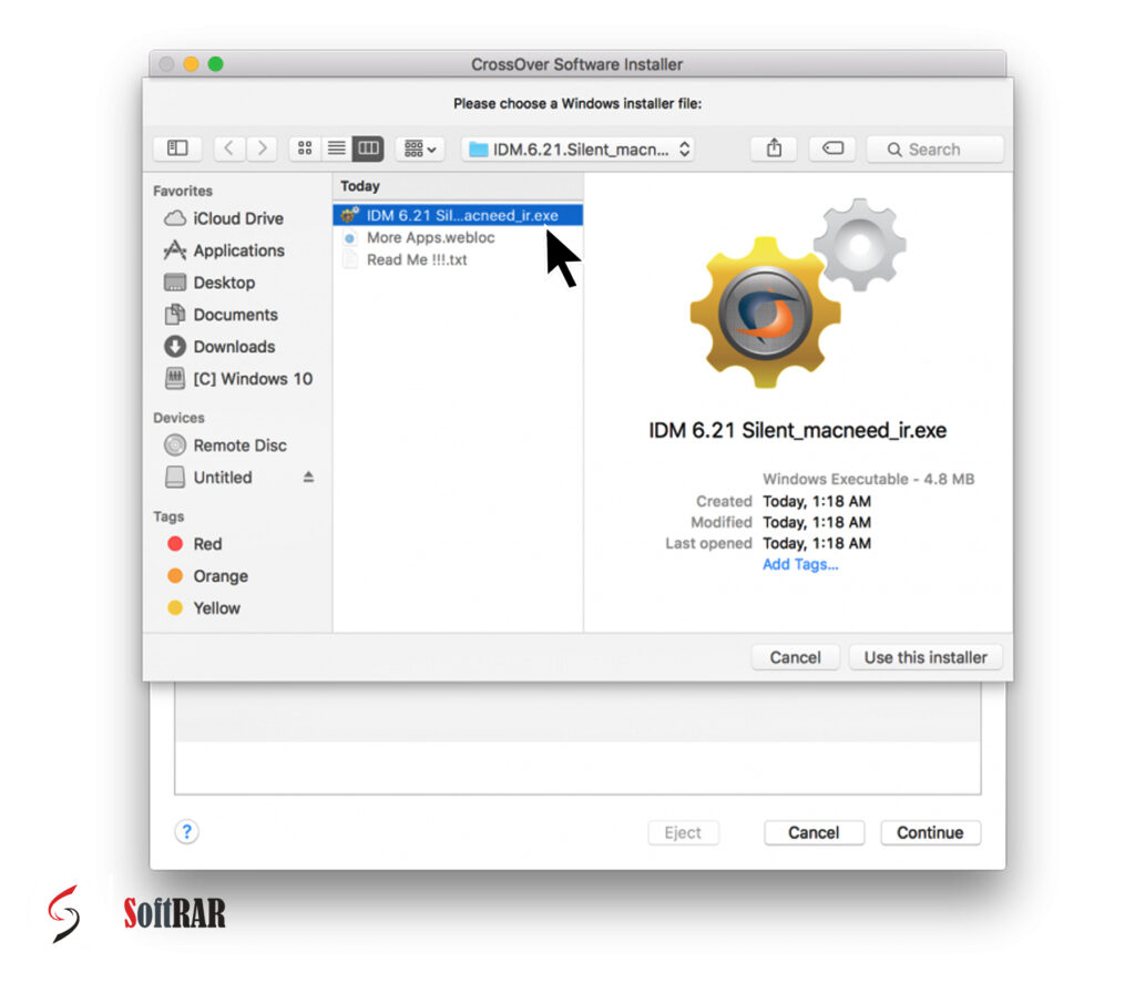 Install the IDM on your mac