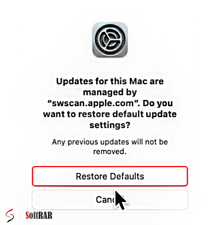 restore to default macOS