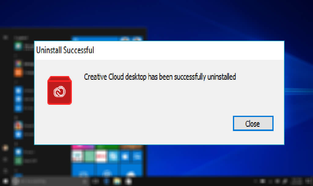 adobe creative cloud uninstalled