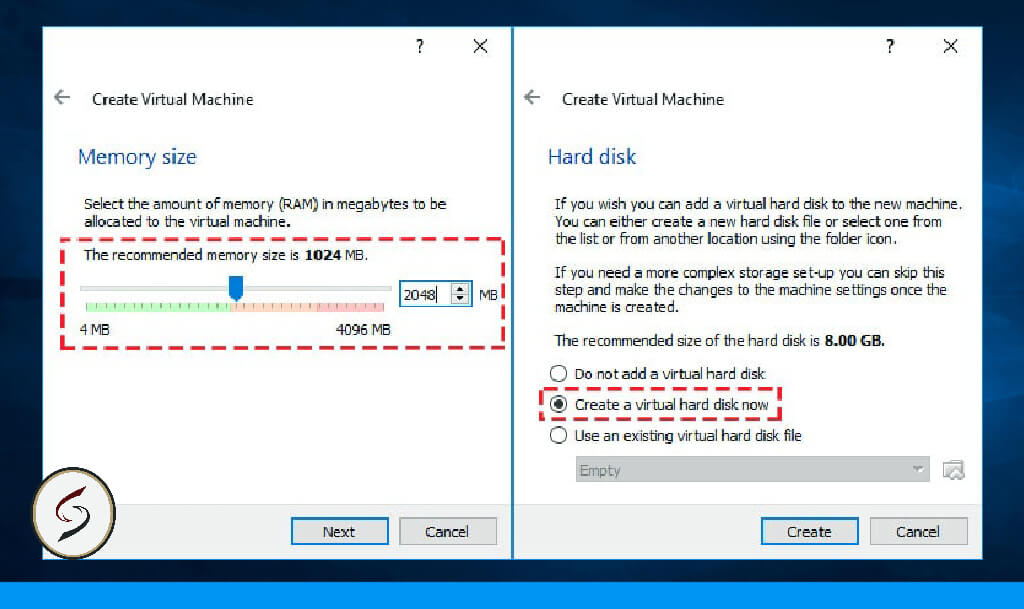 Memory size and hard disk type