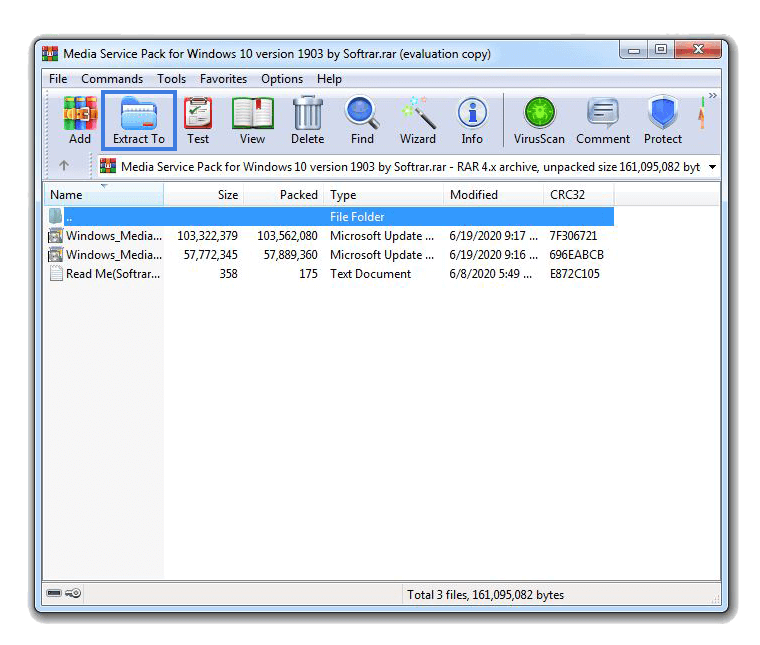 extract file with WinRAR