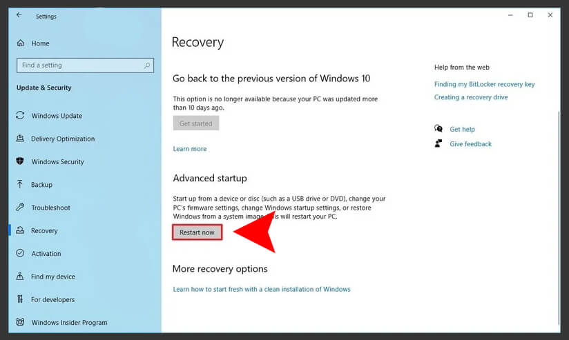 restart now- enable secure boot and tpm