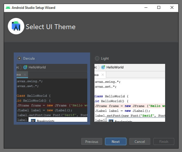 select ui-android studio