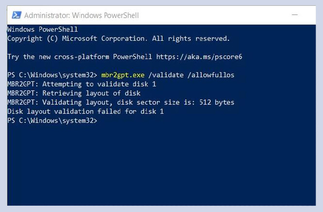 PowerShell for GPT conversion