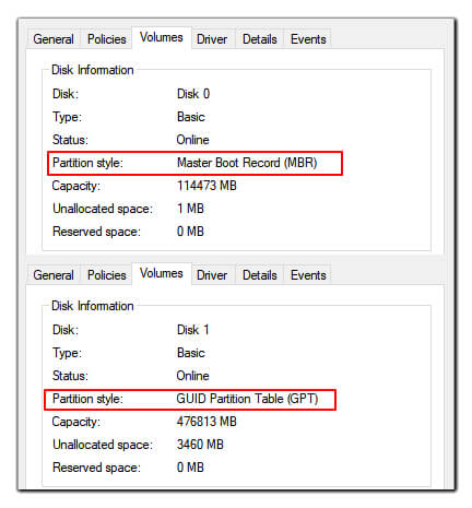 check disk type