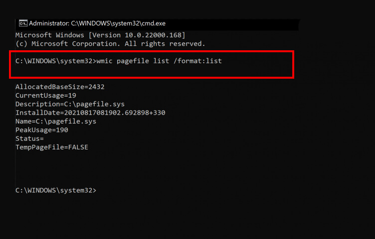 Increase Virtual Memory on Windows 11 using Command Prompt