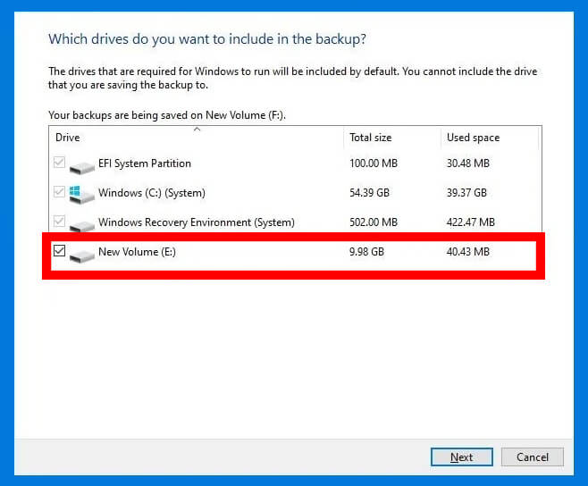 add secondary drives for Image Backup