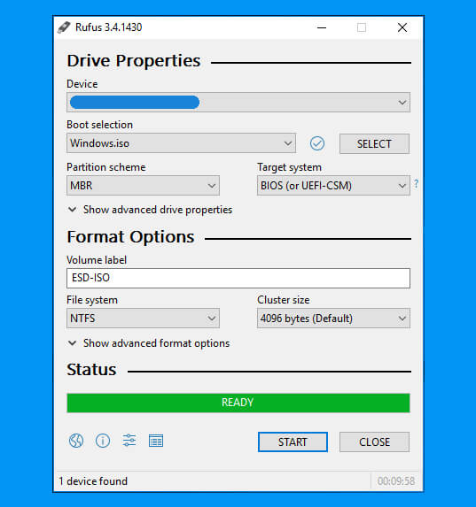 create windows 10 bootable usb from iso with rufus