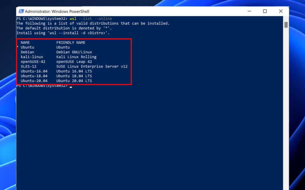 Install Different flavor Linux on Windows 11