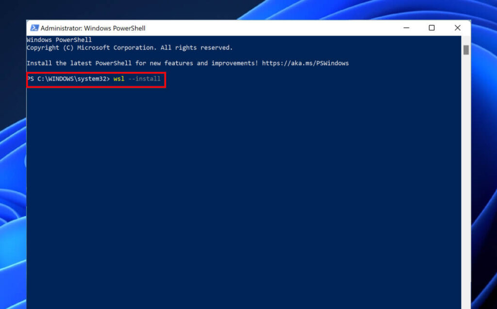install Windows Subsystem for Linux on Windows 11