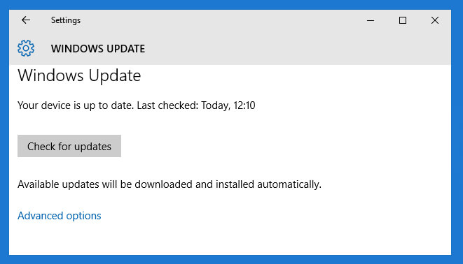 check for updates- Servicing Stack Update