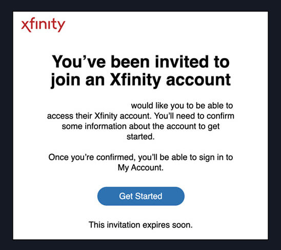 invite users on Xfinity