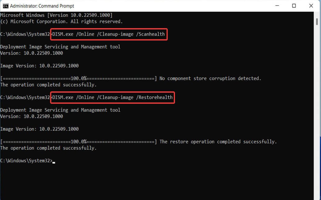 DISM in CMD on Windows 11