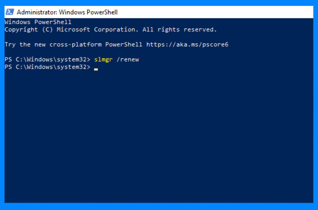 Renew Windows 10 license with powershell