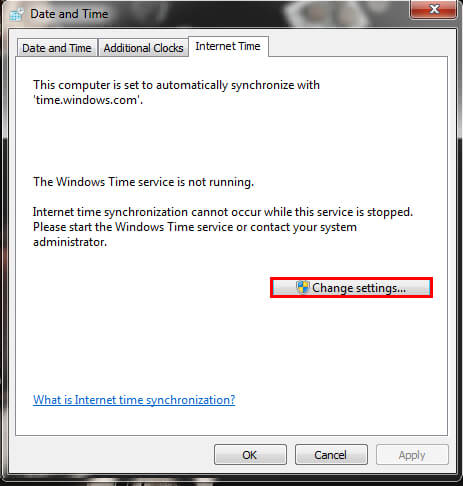 Change settings in Date and time on Windows