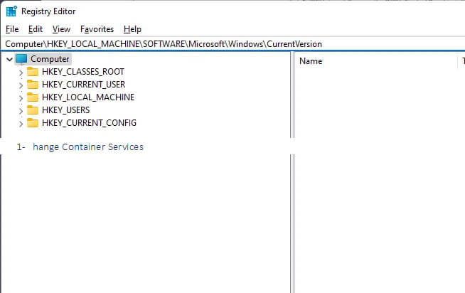 Fix values in Registry