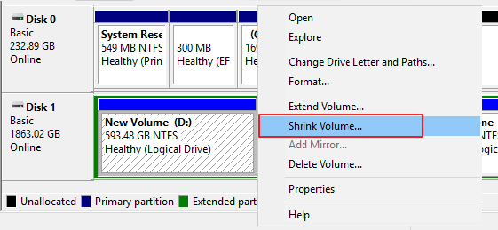 Shrink Volume