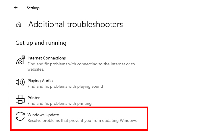 troubleshoot windows update