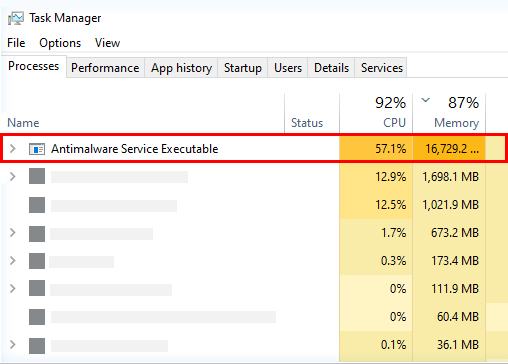 msmpeng exe antimalware service executable