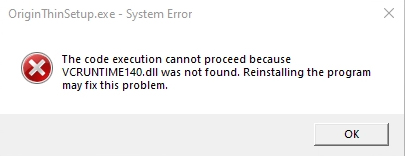 VCRUNTIME140.dll Not Found Error