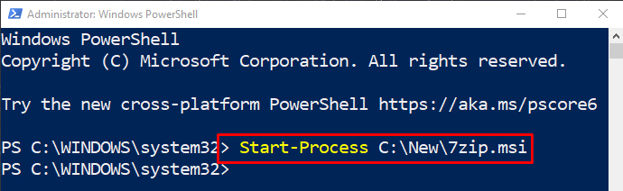 start process on PowerShell