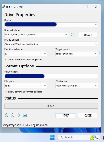 make bootable usb with rufus