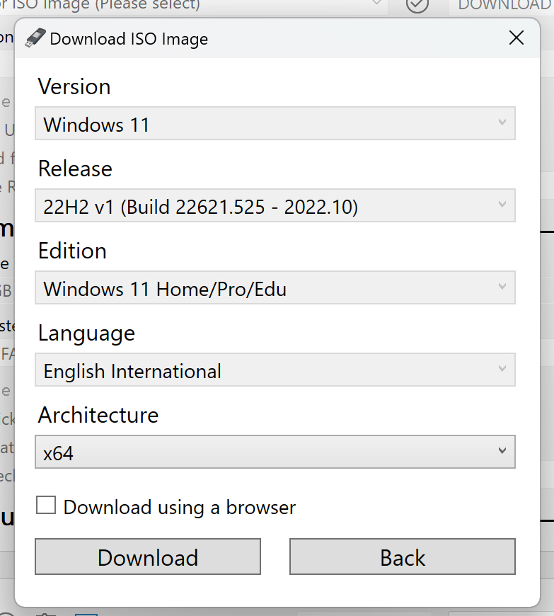 Download ISO Image of Windows 11 with Rufus