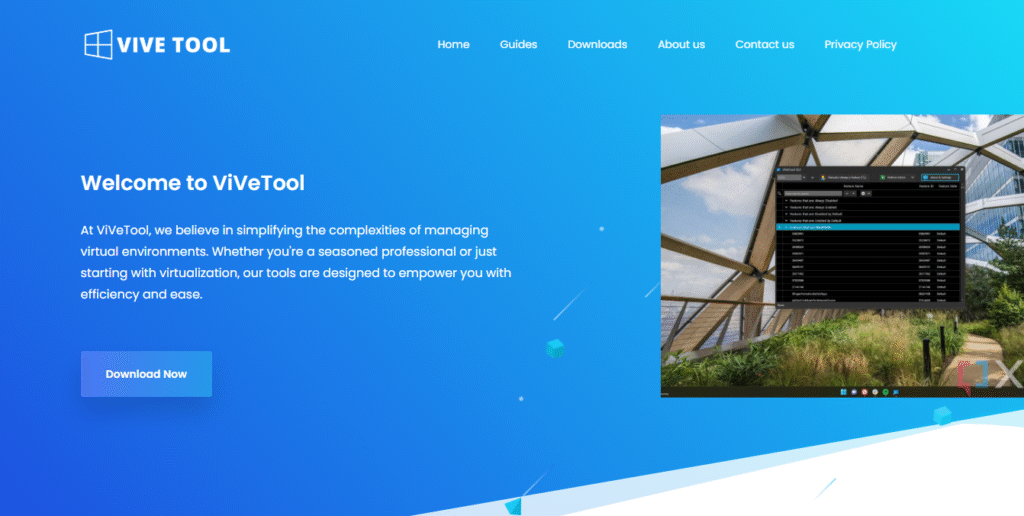 Download vivetool from officials